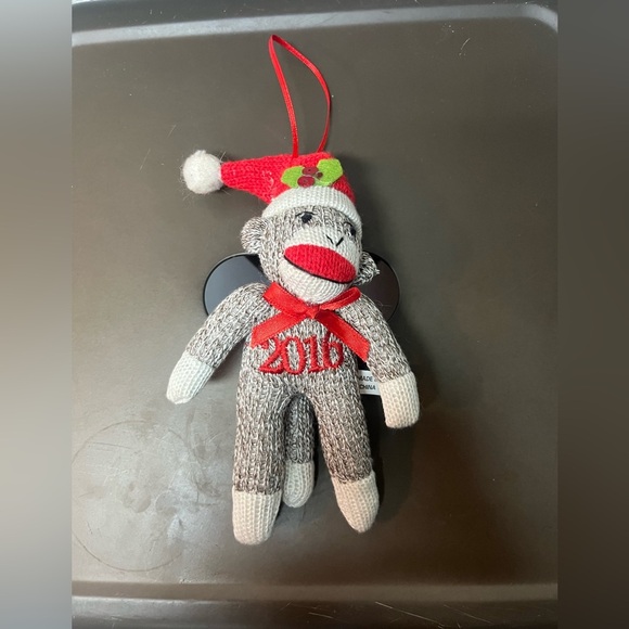 Festive Sock Monkey Ornament - Picture 1 of 3